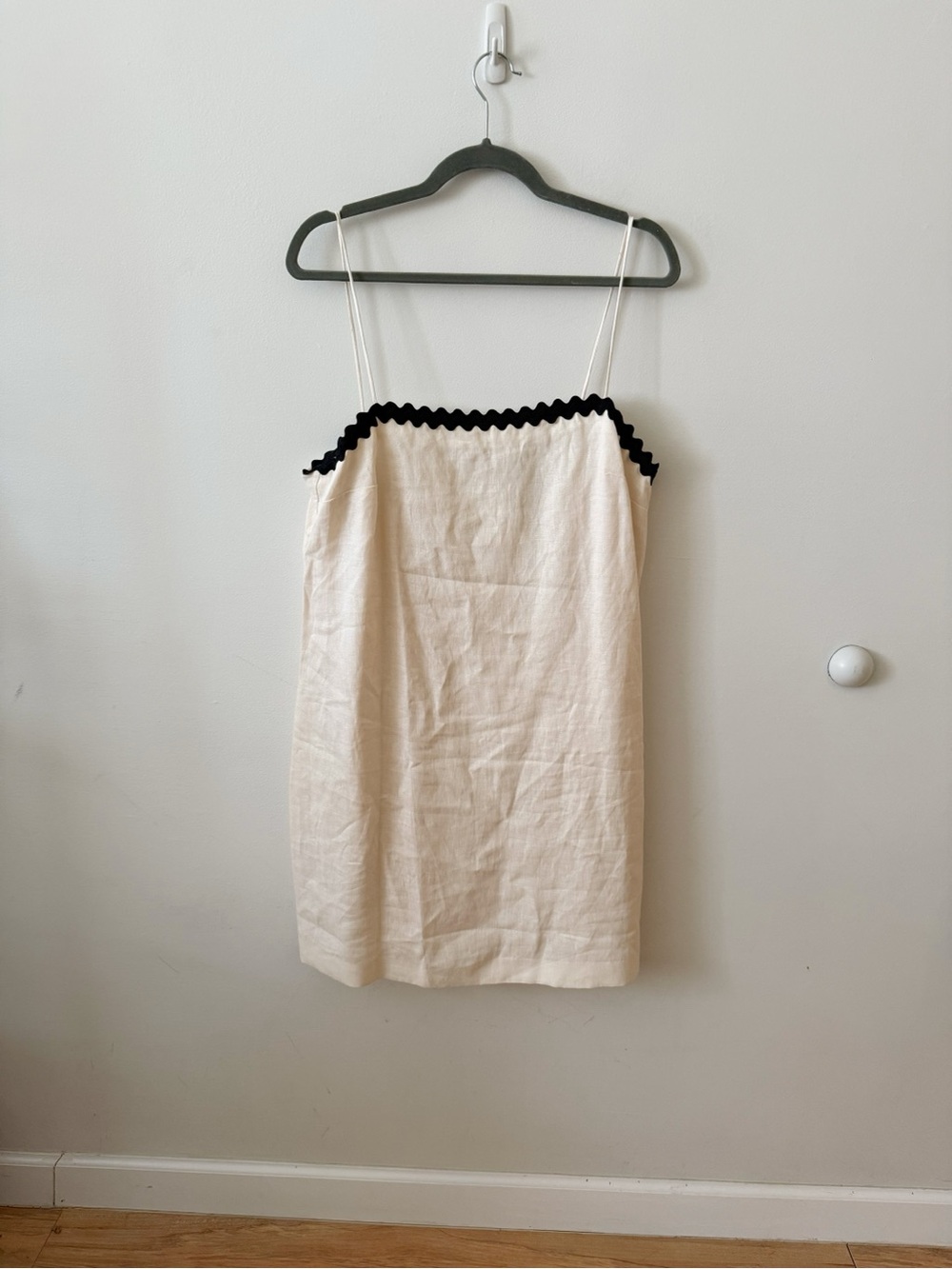 Mango cream linen mini dress